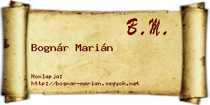 Bognár Marián névjegykártya